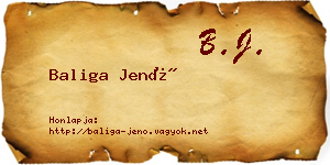 Baliga Jenő névjegykártya
