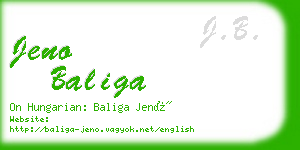 jeno baliga business card